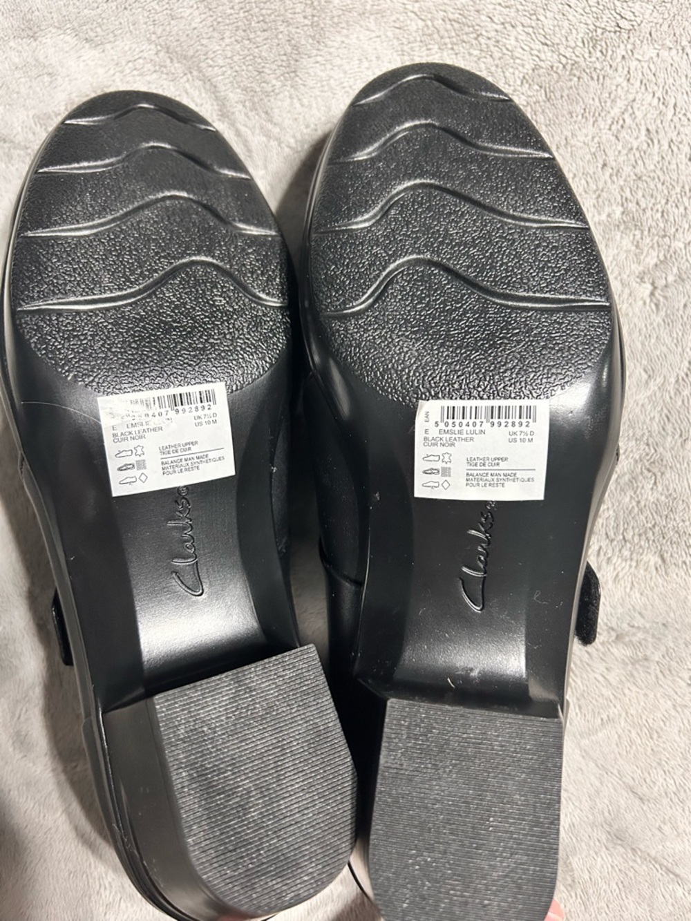 Clarks Black Mary Jane Flat with Adjustable Strap - Picture 2 of 2